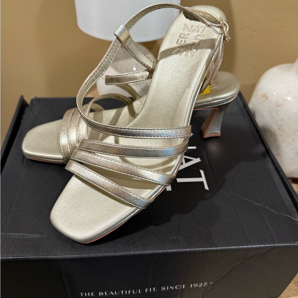 Naturalizer Metallic Gold Strappy Heels